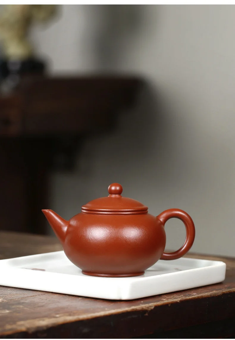 宜兴紫砂壶纯手工小容量家用泡茶壶原矿梨皮大红袍功夫茶具水平壶 详情图 15