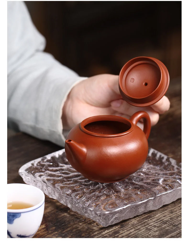 宜兴紫砂壶纯手工小容量家用泡茶壶原矿梨皮大红袍功夫茶具水平壶 详情图 17