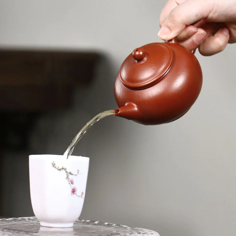 宜兴紫砂壶纯手工小容量家用泡茶壶原矿梨皮大红袍功夫茶具水平壶 - 6