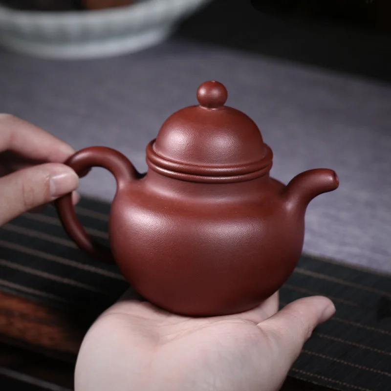 宜兴紫砂壶纯手工小茶壶单人紫砂茶具家用泡茶壶原矿底槽清掇球壶 - 4
