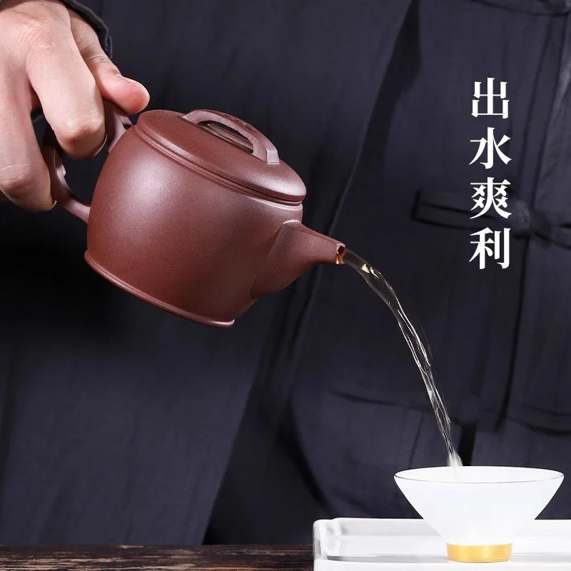 宜兴紫砂壶纯手工小茶壶原矿紫泥小容量家用功夫茶具单大口汉瓦壶 - 4