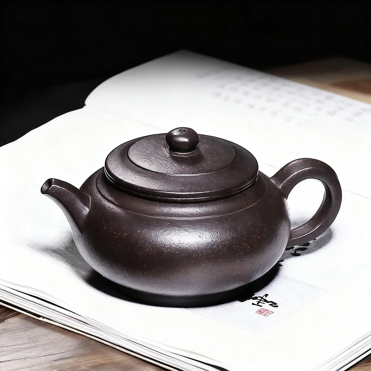 宜兴紫砂壶纯手工紫砂茶具套装家用泡茶壶原矿黑金砂大容量仿古壶