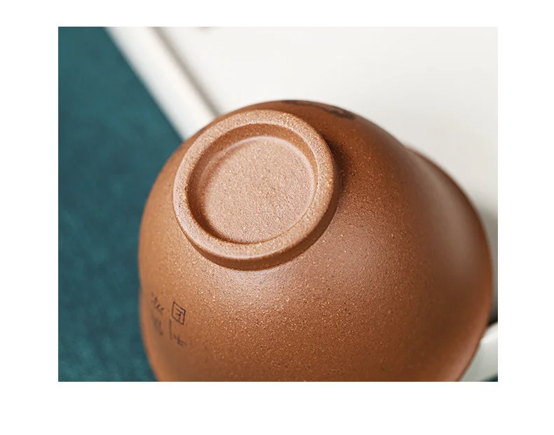 宜兴紫砂品茗杯功夫茶杯个人专用茶盏茶碗段泥刻绘葫芦福禄主人杯 详情图 12