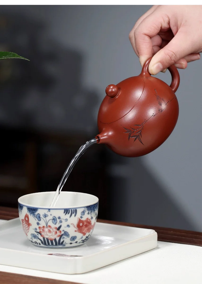 宜兴紫砂壶纯手工茶壶泡茶家用单壶原矿大红袍紫砂茶具红颜西施壶 详情图 21