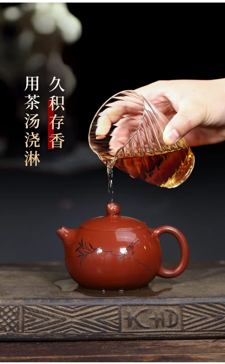 宜兴紫砂壶纯手工茶壶泡茶家用单壶原矿大红袍紫砂茶具红颜西施壶 详情图 7