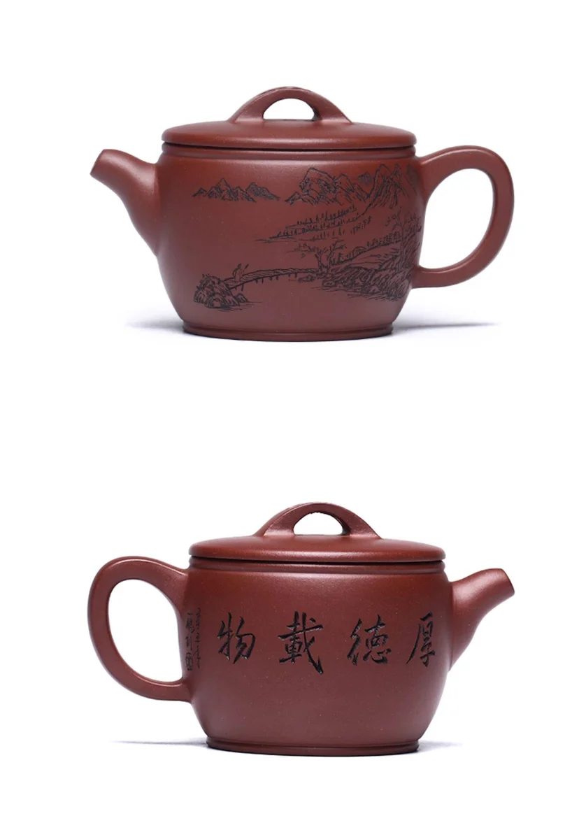小容量宜兴紫砂壶纯手工双面刻绘泡茶壶底槽清家用功夫茶具汉瓦壶 详情图 12