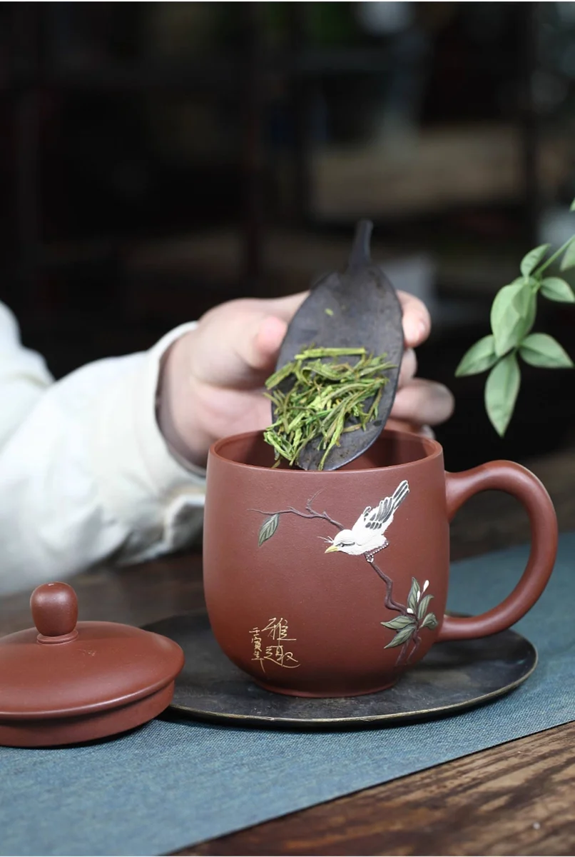 宜兴紫砂杯纯手工男士泡茶杯带盖个人专用办公茶具大容量雅趣盖杯 详情图 11