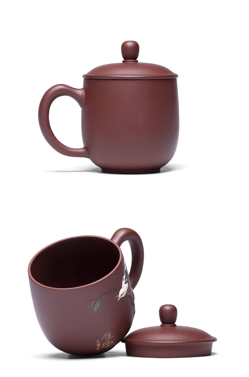 宜兴紫砂杯纯手工男士泡茶杯带盖个人专用办公茶具大容量雅趣盖杯 详情图 14