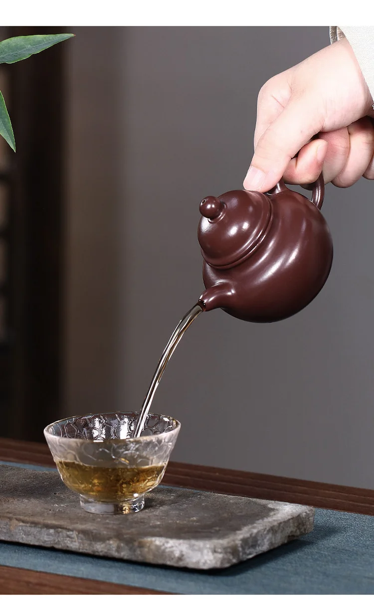 宜兴紫砂壶纯手工小容量泡茶壶原矿紫茄泥一人用功夫茶具小品掇球 详情图 17