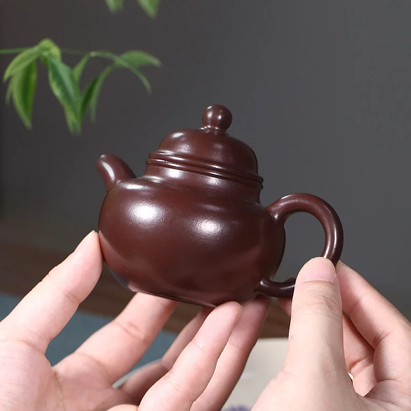 宜兴紫砂壶纯手工小容量泡茶壶原矿紫茄泥一人用功夫茶具小品掇球 - 5