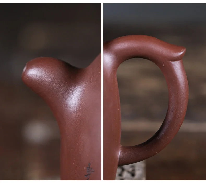宜兴紫砂壶纯手工刻绘紫砂茶具单壶原矿紫泥大容量家用泡茶壶秦权 详情图 13