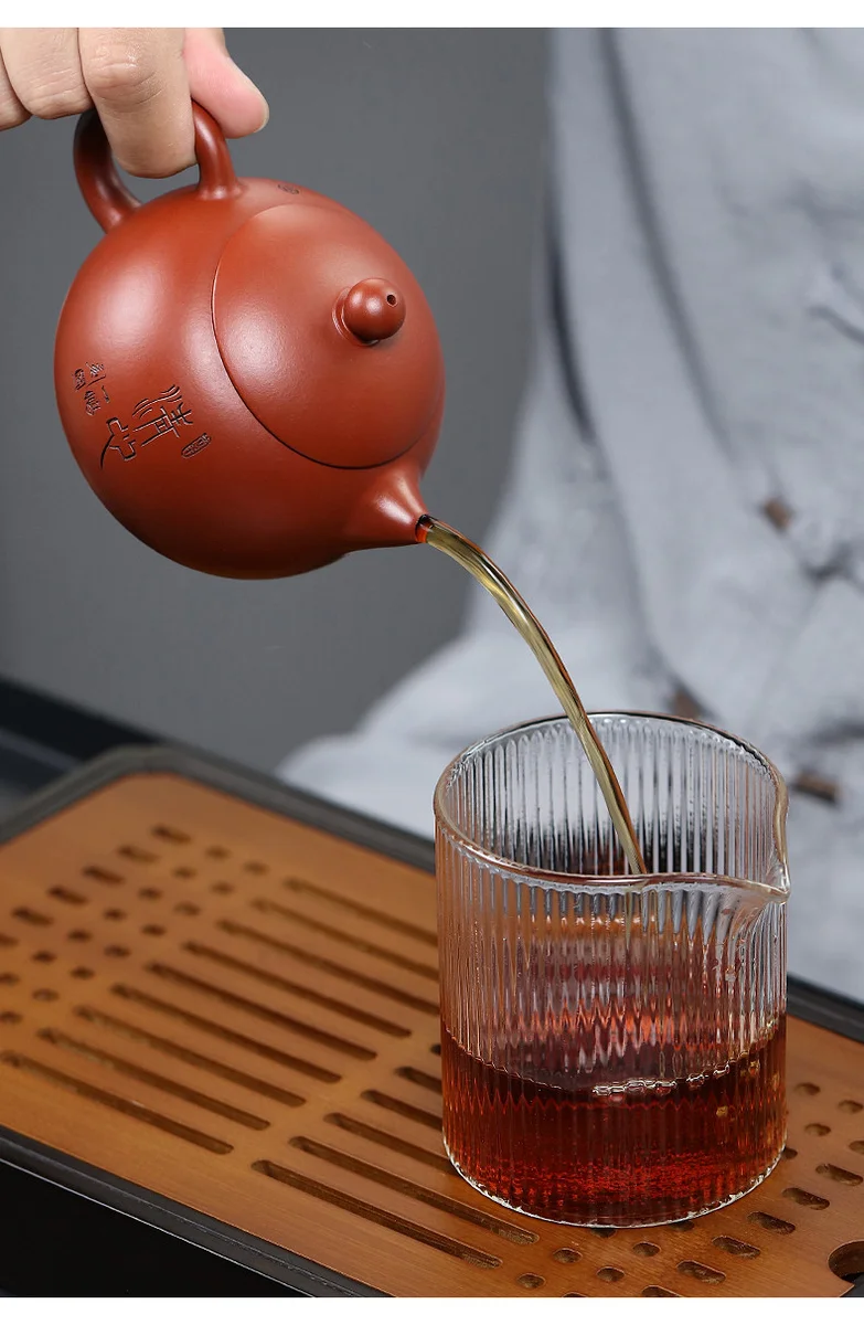 宜兴紫砂壶纯手工刻绘功夫茶具单壶原矿大红袍家用泡茶壶清心西施 详情图 17