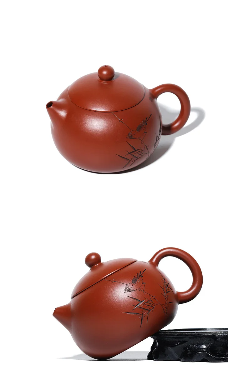 宜兴紫砂壶纯手工刻绘功夫茶具单壶原矿大红袍家用泡茶壶清心西施 详情图 19