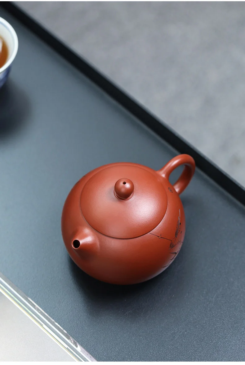 宜兴紫砂壶纯手工刻绘功夫茶具单壶原矿大红袍家用泡茶壶清心西施 详情图 8