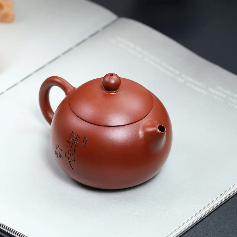 宜兴紫砂壶纯手工刻绘功夫茶具单壶原矿大红袍家用泡茶壶清心西施 - 5