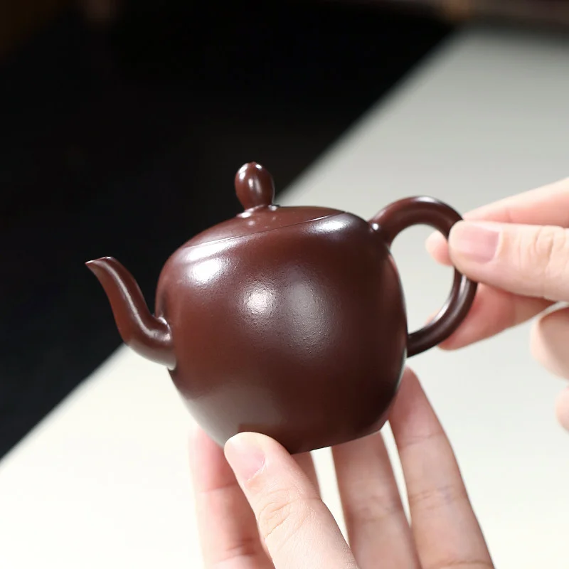 小容量宜兴紫砂壶纯手工一人用泡茶壶原矿紫茄泥功夫茶具美人肩壶 - 5