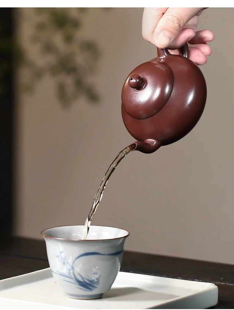小容量宜兴紫砂壶纯手工功夫茶具单壶原矿紫茄泥一人用泡茶壶梨形 详情图 17