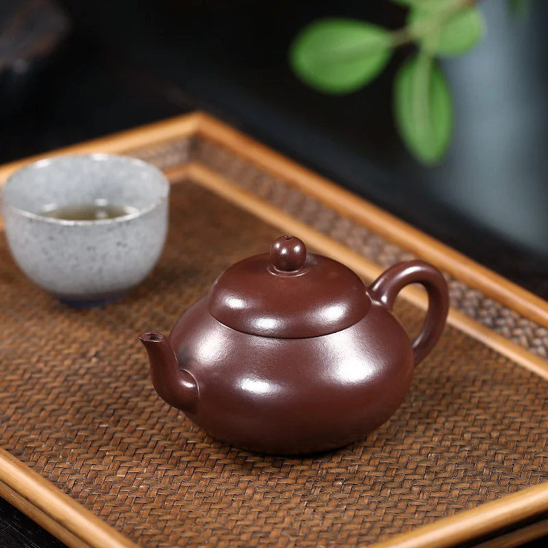 小容量宜兴紫砂壶纯手工功夫茶具单壶原矿紫茄泥一人用泡茶壶梨形 - 5