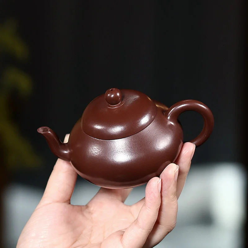 小容量宜兴紫砂壶纯手工功夫茶具单壶原矿紫茄泥一人用泡茶壶梨形 - 6