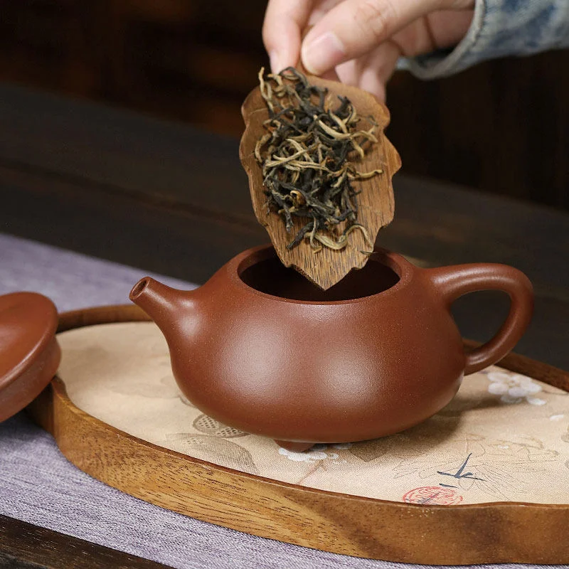 宜兴紫砂壶纯手工名家紫砂茶具原矿底槽清泡茶壶朱倩冰景舟石瓢壶 - 5