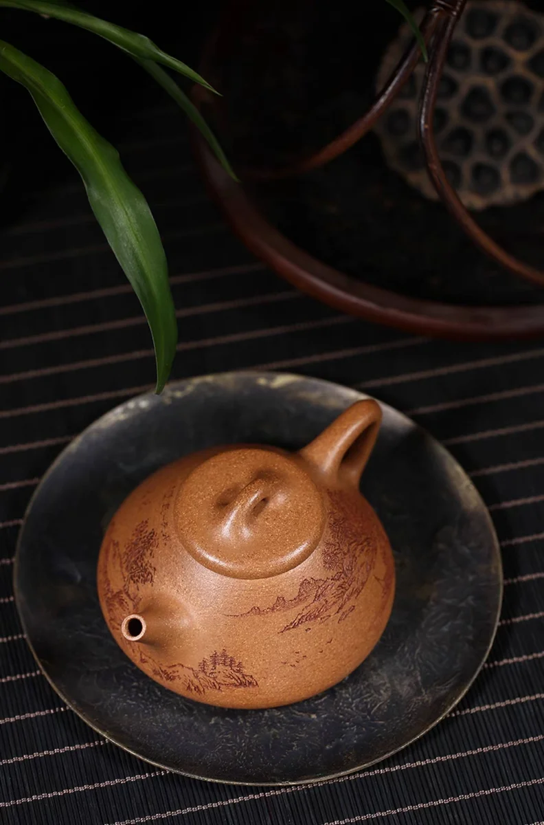 藏壶天下宜兴紫砂茶壶单壶纯全手工刻绘降坡泥石瓢单壶家用泡茶壶 详情图 3