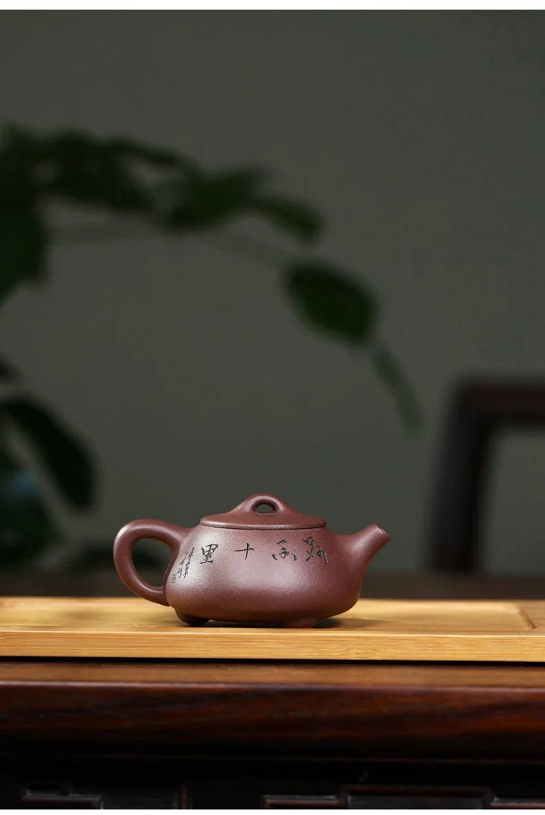 小容量宜兴紫砂壶纯手工功夫茶具办公家用小茶壶一人用紫泥石瓢壶 详情图 3