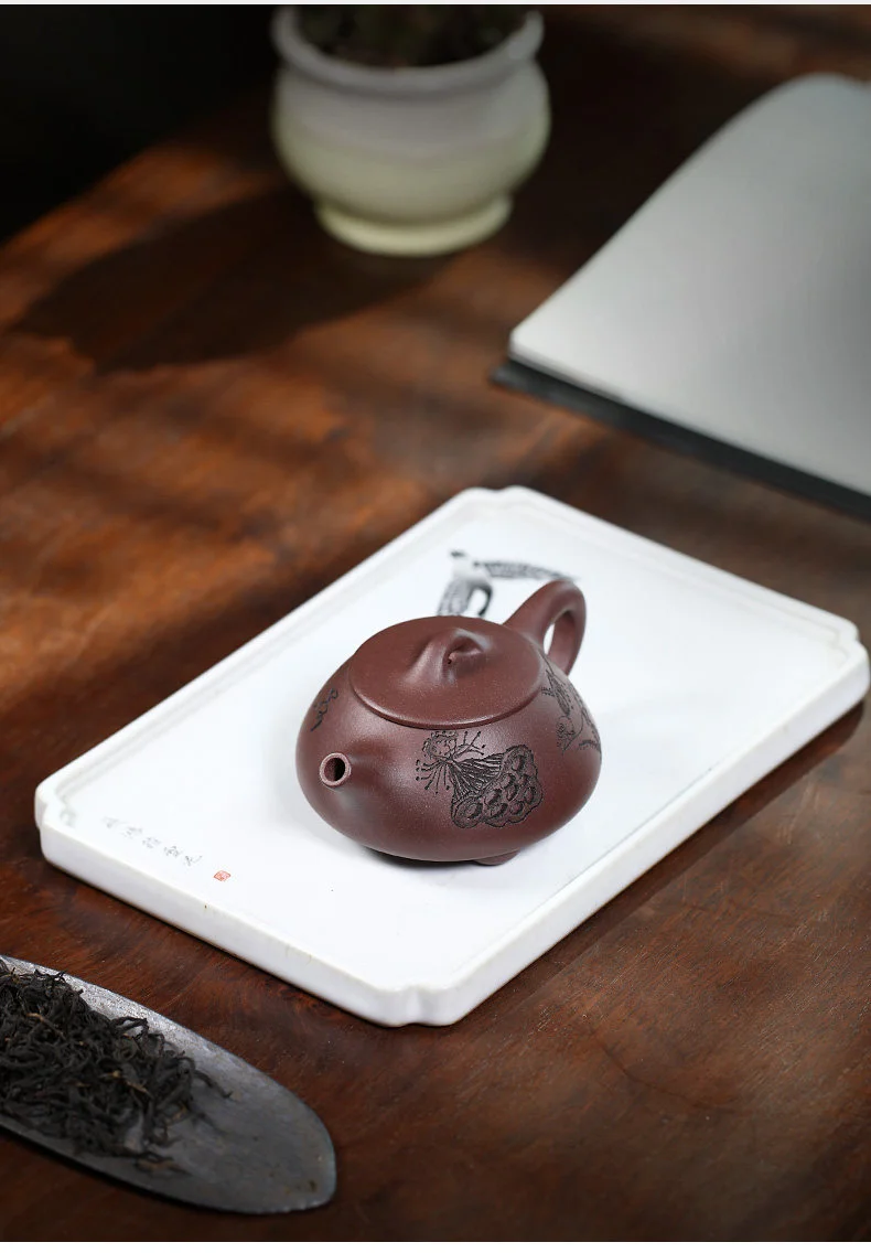 小容量宜兴紫砂壶纯手工功夫茶具办公家用小茶壶一人用紫泥石瓢壶 详情图 6