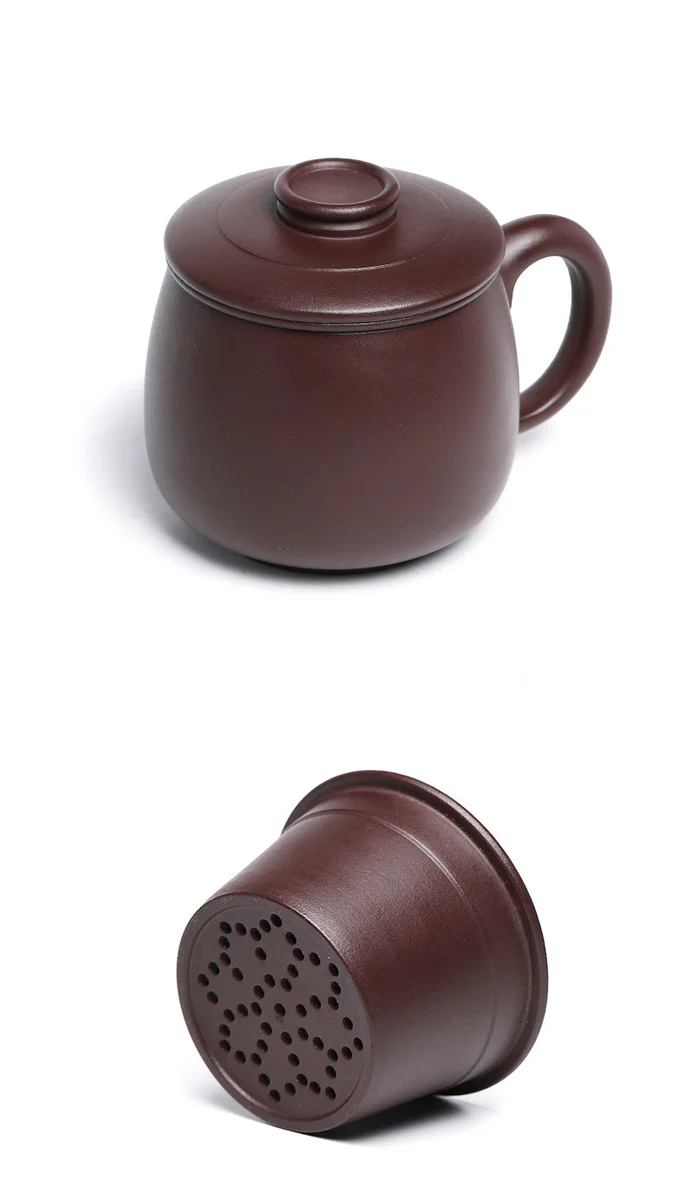 礼品定制大容量紫砂杯茶水分离茶具带过滤茶杯隔舱办公杯素心盖杯 详情图 24