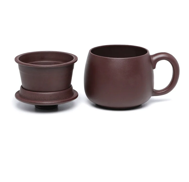 礼品定制大容量紫砂杯茶水分离茶具带过滤茶杯隔舱办公杯素心盖杯 详情图 25