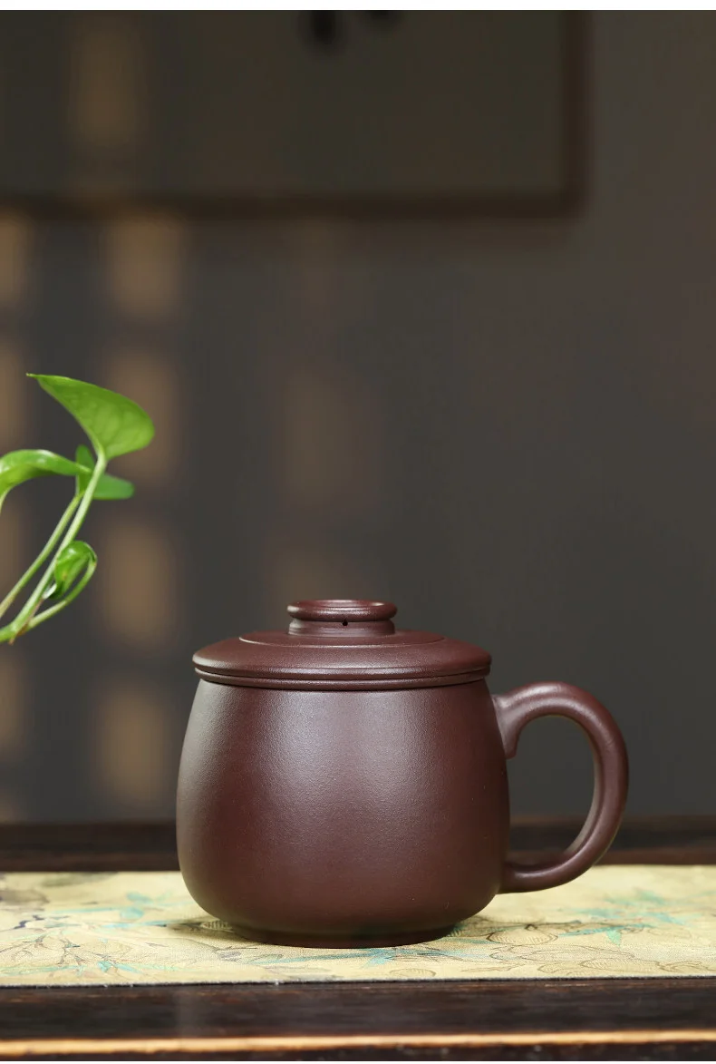 礼品定制大容量紫砂杯茶水分离茶具带过滤茶杯隔舱办公杯素心盖杯 详情图 4