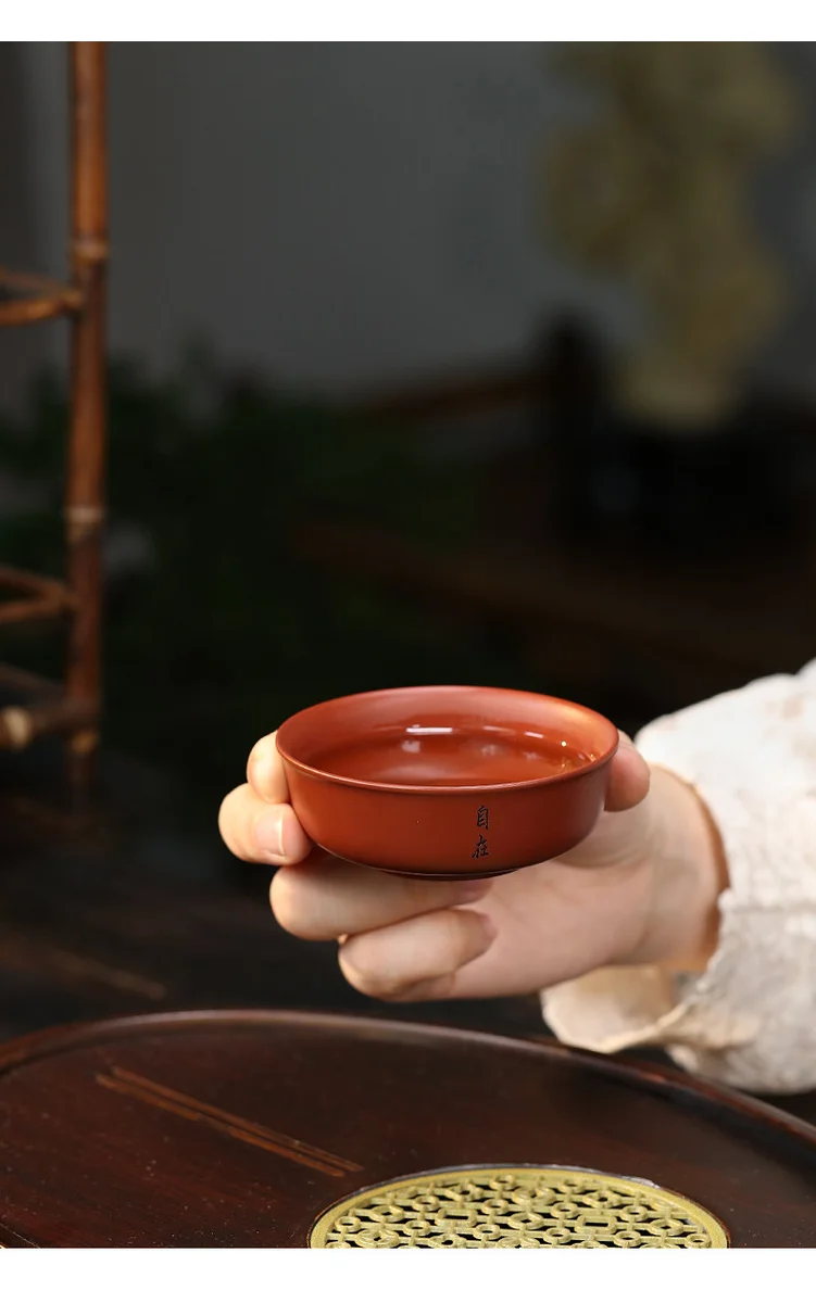 宜兴紫砂杯个人专用主人杯纯手工普洱杯紫泥大红袍品茗杯茶盏茶碗 详情图 16