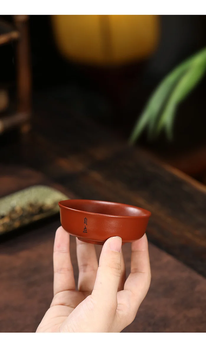 宜兴紫砂杯个人专用主人杯纯手工普洱杯紫泥大红袍品茗杯茶盏茶碗 详情图 17