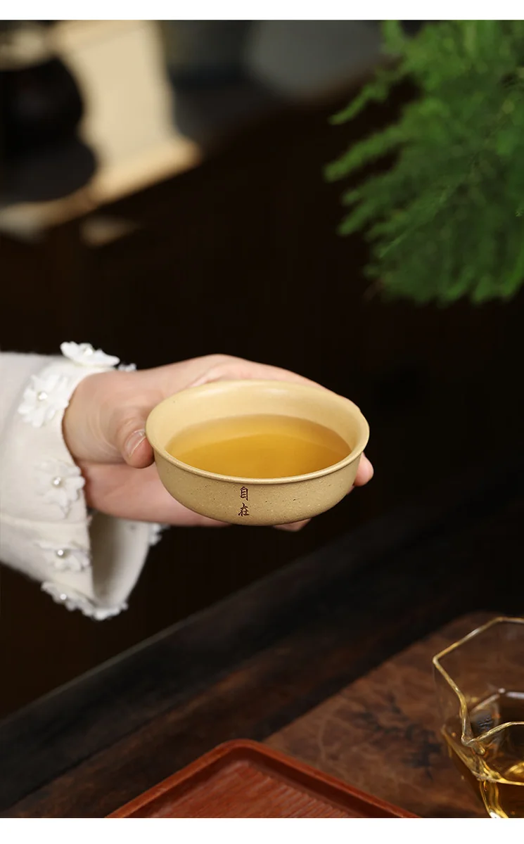 宜兴紫砂杯个人专用主人杯纯手工普洱杯紫泥大红袍品茗杯茶盏茶碗 详情图 24