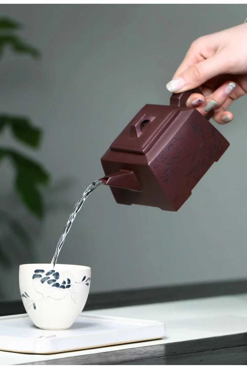 宜兴名家紫砂壶纯手工四方茶壶单人家用茶具小茶壶一人用单壶方壶 详情图 15