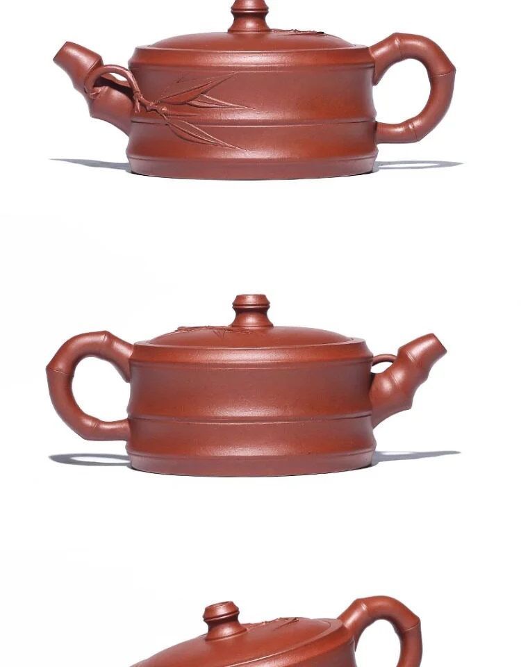 宜兴紫砂壶纯手工原矿紫泥竹节壶家用泡茶壶单壶茶具套装扁竹段 详情图 24