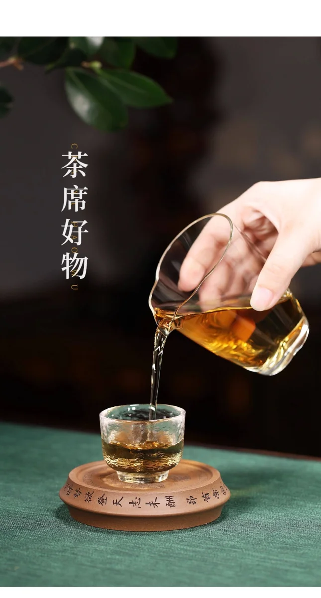 精品紫砂壶承干泡台原矿段泥养壶托盘刻绘壶茶盘圆形茶座狮子绣球 详情图 15