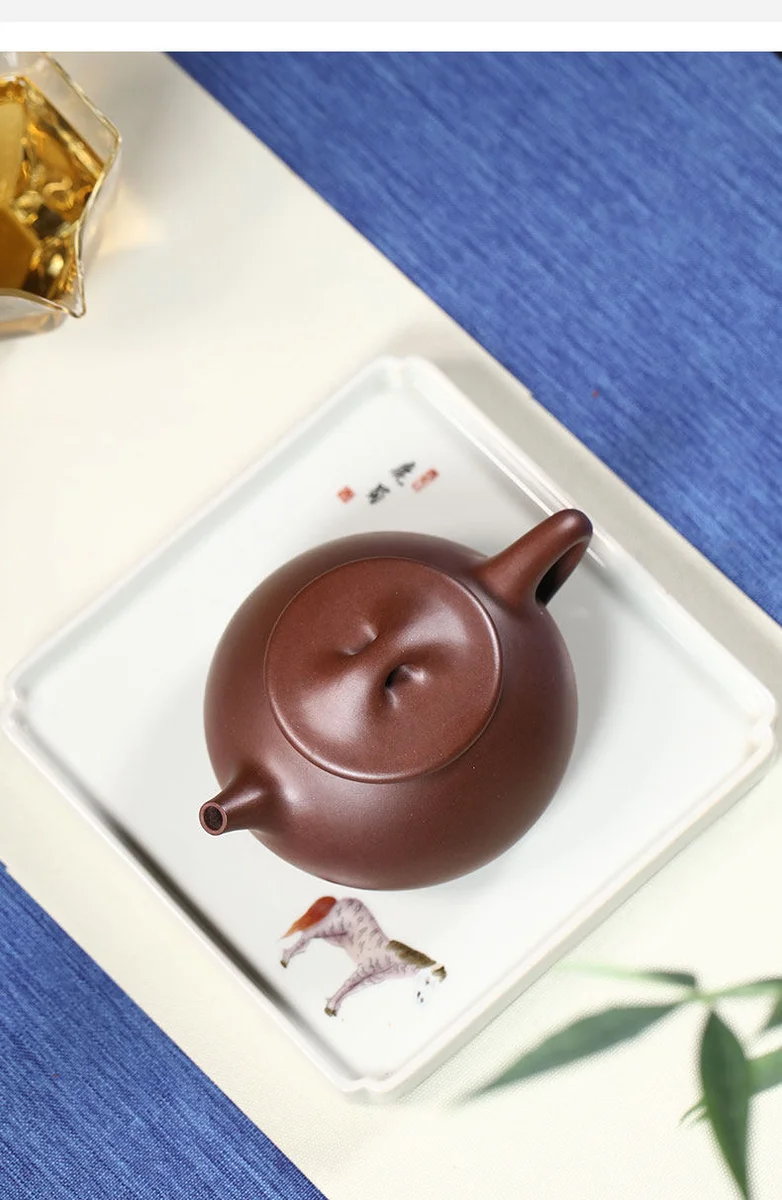 宜兴紫砂壶纯手工名家紫砂茶具单壶原矿紫泥泡茶壶全手工景舟石瓢 详情图 13