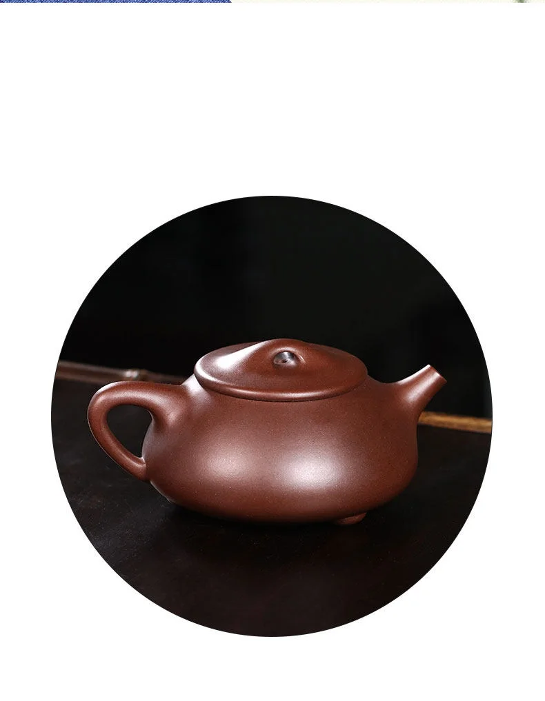 宜兴紫砂壶纯手工名家紫砂茶具单壶原矿紫泥泡茶壶全手工景舟石瓢 详情图 14