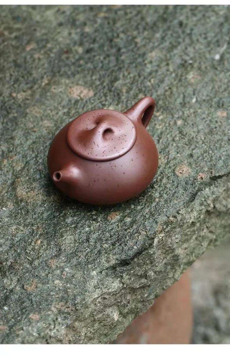 宜兴紫砂壶纯手工名家紫砂茶具单壶原矿紫泥泡茶壶全手工景舟石瓢 详情图 8