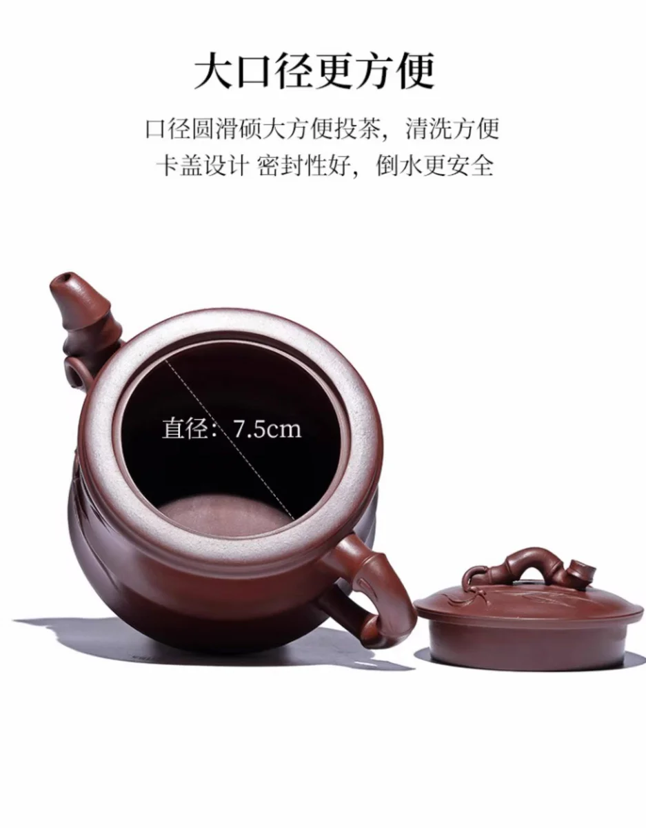 藏壶天下宜兴紫砂壶纯手工竹段茶壶单壶大容量家用紫砂茶具竹节壶 详情图 12