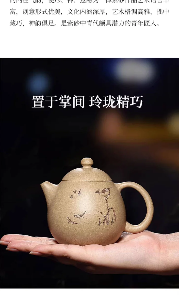 宜兴紫砂茶具段泥龙蛋紫砂壶纯手工小茶壶单人小容量一人用泡茶壶 详情图 6