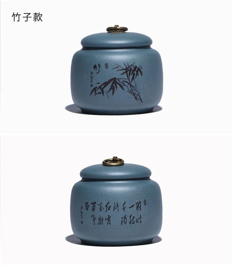精品宜兴紫砂茶叶罐小号陶瓷密封罐家用茶罐中式普洱储茶罐紫砂罐 详情图 17