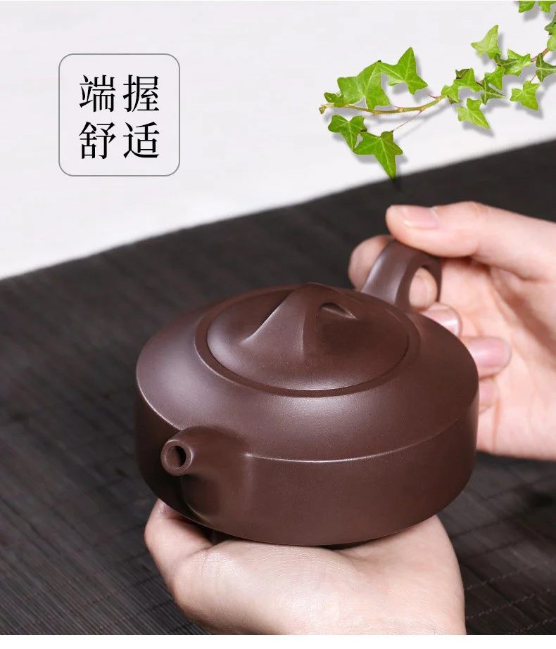 藏壶天下宜兴紫砂壶纯手工茶壶单壶原矿紫泥家用茶具泡茶壶汉君壶 详情图 11