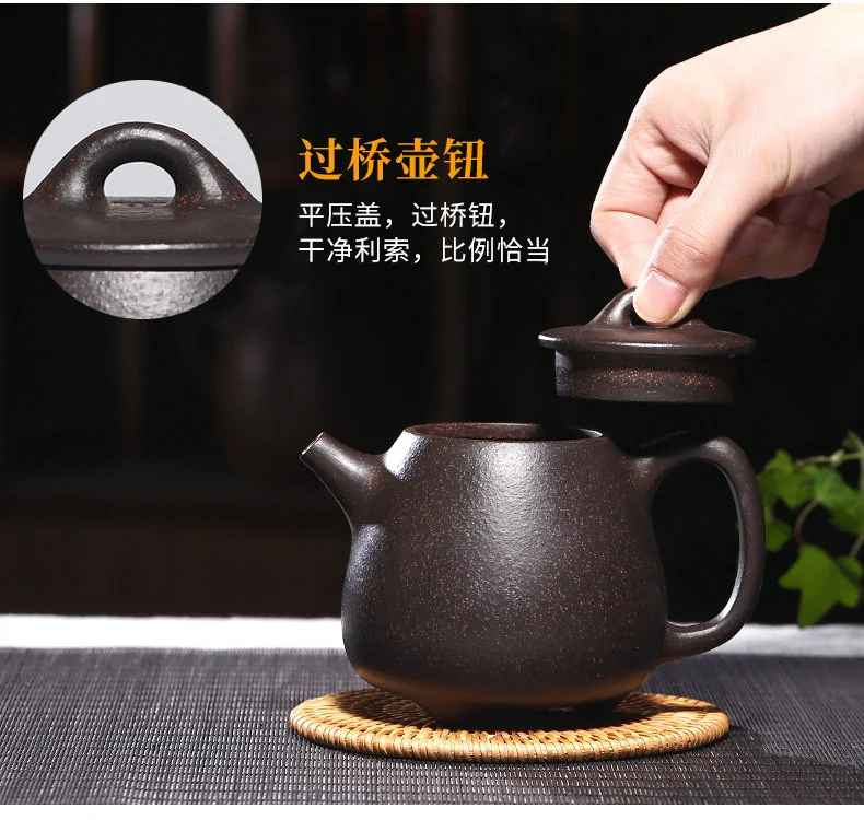 藏壶天下宜兴紫砂壶纯手工茶壶单人家用紫砂茶具套装黑金砂高石瓢 详情图 14