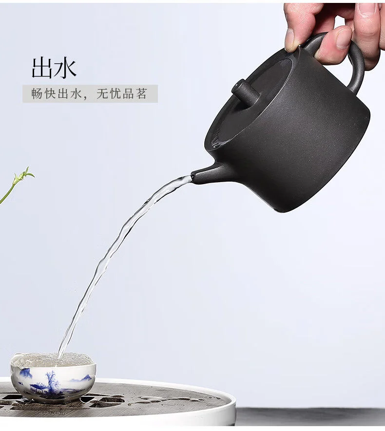 宜兴紫砂壶纯手工茶壶茶杯套装家用泡茶壶普洱茶具原矿黑紫泥福韵 详情图 9