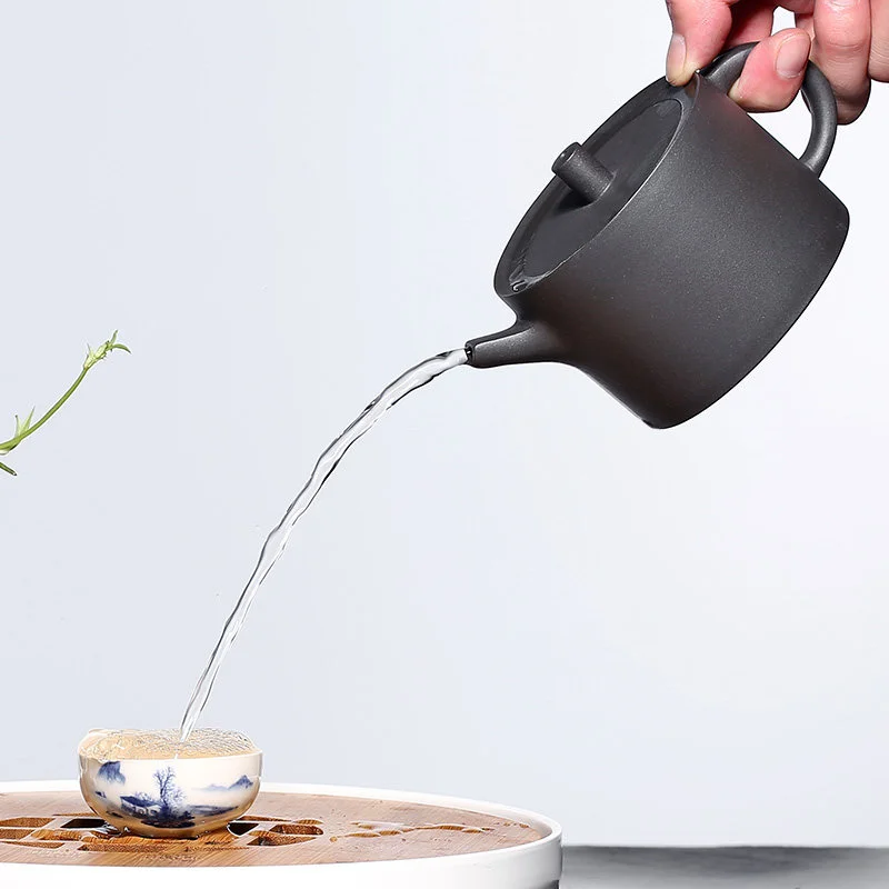 宜兴紫砂壶纯手工茶壶茶杯套装家用泡茶壶普洱茶具原矿黑紫泥福韵 - 5