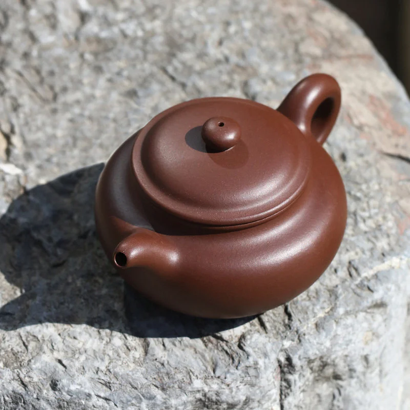 宜兴紫砂壶纯手工中式紫砂茶具单壶原矿家藏老紫泥家用泡茶壶仿古 - 5