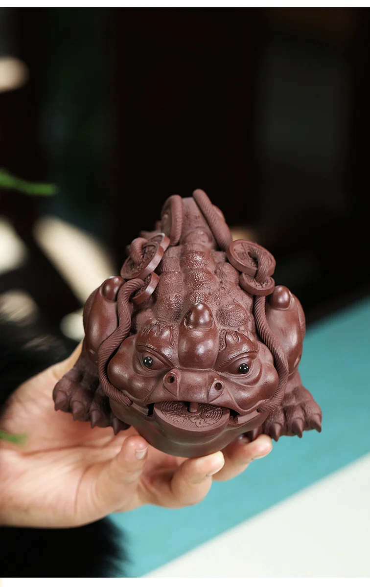 招财金蟾茶桌小摆件紫砂茶宠精品可养茶台装饰品茶具配件摆设茶玩 详情图 9