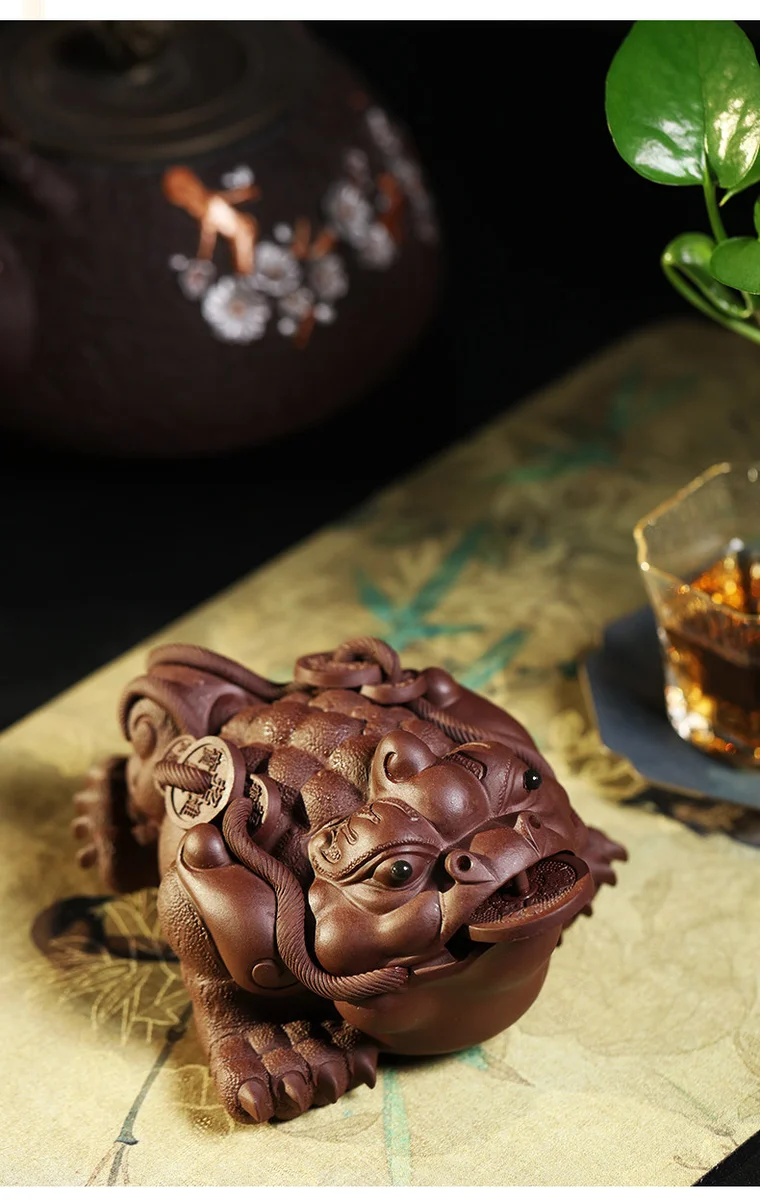 招财金蟾茶桌小摆件紫砂茶宠精品可养茶台装饰品茶具配件摆设茶玩 详情图 12