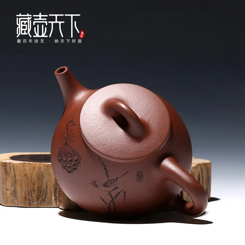 大容量大号原矿底槽清宜兴紫砂壶纯手工茶壶单人家用茶具高石瓢壶 - 4